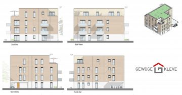 Hochwertige 2-Zimmer-Neubauwohnungen im Erd-, 1. und 2. Obergeschoss, 47533 Kleve, Erdgeschosswohnung