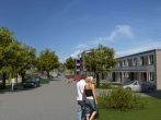 Hochwertige 2-Zimmer-Neubauwohnung im Erdgeschoss der Klimaschutzsiedlung Richard-van-de-Loo-Straße - Blick in die Siedlung